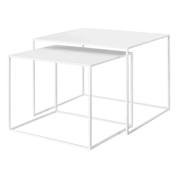 Set 2 Beistelltische -FERA- Farbe White - Größe L