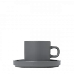 Set 2 Kaffeetassen -PILAR- Farbe Pewter - Größe 200 ml