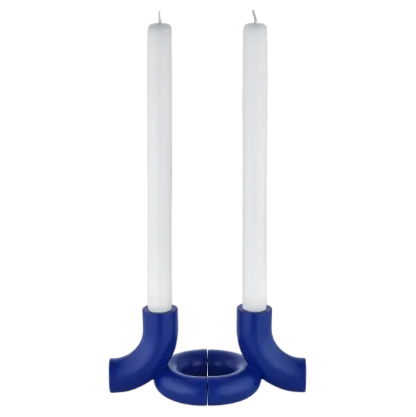 Set 2 Kerzenhalter -DOODLE- Farbe Mazarine Blue