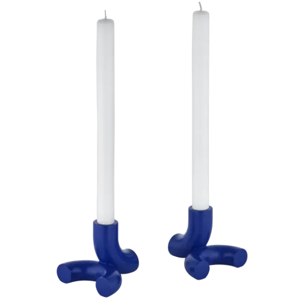 Set 2 Kerzenhalter -DOODLE- Farbe Mazarine Blue