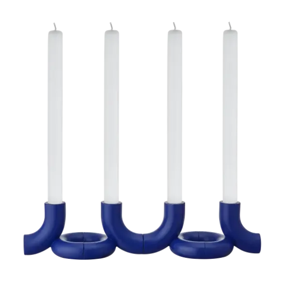 Set 2 Kerzenhalter -DOODLE- Farbe Mazarine Blue