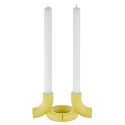 Set 2 Kerzenhalter -DOODLE- Farbe Cream Gold