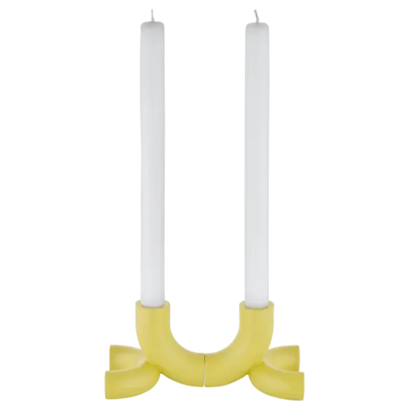 Set 2 Kerzenhalter -DOODLE- Farbe Cream Gold