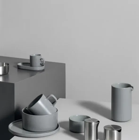 Set 2 Teetassen -PILAR- Farbe Pewter - Größe 200 ml