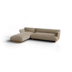 2-Sitzer Chaiselongue, links -MOCO- Farbe Beige - Stoff: kvadrat Melange Nap