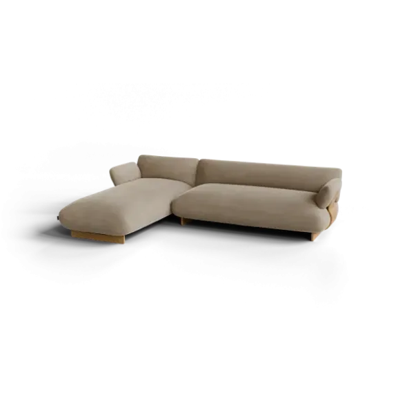 2-Sitzer Chaiselongue, links -MOCO- Farbe Beige - Stoff: kvadrat Melange Nap