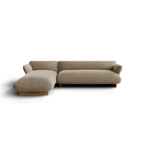 2-Sitzer Chaiselongue, links -MOCO- Farbe Beige - Stoff: kvadrat Melange Nap