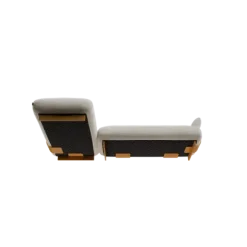 2-Sitzer Chaiselongue, links -MOCO- Farbe Cloud - Stoff: kvadrat Moss