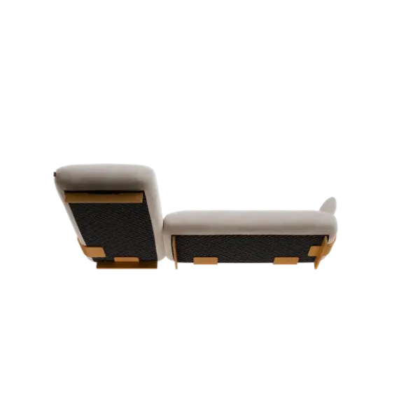 2-Sitzer Chaiselongue, links -MOCO- Farbe Desert - Stoff: Pina