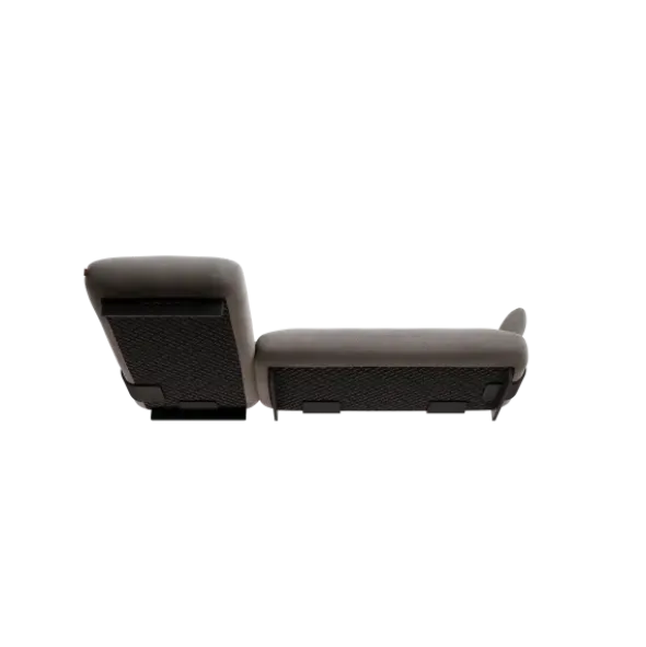 2-Sitzer Chaiselongue, links -MOCO- Farbe Zinc - Stoff: Pina
