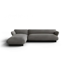 2-Sitzer Chaiselongue, links -MOCO- Farbe Zinc - Stoff: Pina