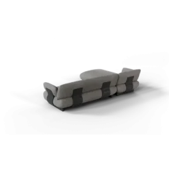 2-Sitzer Chaiselongue, links -MOCO- Farbe Zinc - Stoff: Pina