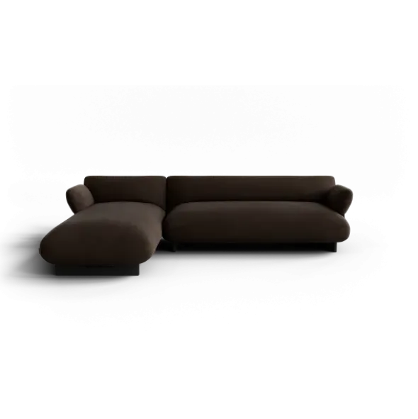 2-Sitzer Chaiselongue, links -MOCO- Farbe Espresso - Stoff: Pina