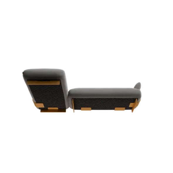 2-Sitzer Chaiselongue, links -MOCO- Farbe Desert - Stoff: kvadrat Melange Nap