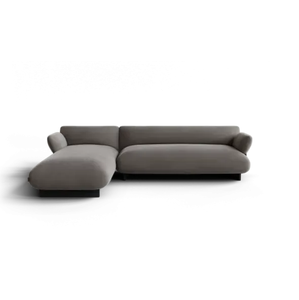 2-Sitzer Chaiselongue, links -MOCO- Farbe Shitake - Stoff: kvadrat Melange Nap