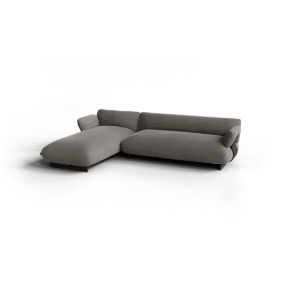 2-Sitzer Chaiselongue, links -MOCO- Farbe Shitake - Stoff: kvadrat Melange Nap