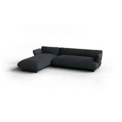 2-Sitzer Chaiselongue, links -MOCO- Farbe Coal - Stoff: kvadrat Melange Nap