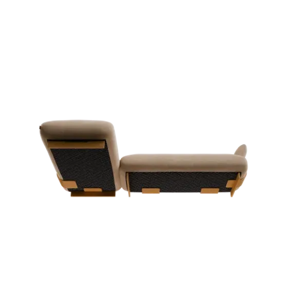 2-Sitzer Chaiselongue, links -MOCO- Farbe Shitake - Stoff: kvadrat Moss