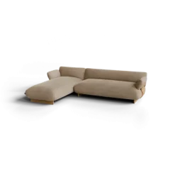 2-Sitzer Chaiselongue, links -MOCO- Farbe Shitake - Stoff: kvadrat Moss