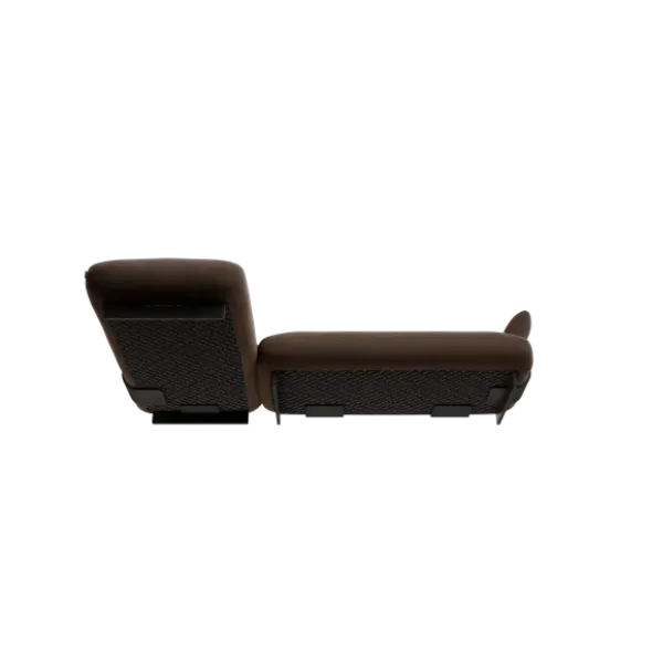 2-Sitzer Chaiselongue, links -MOCO- Farbe Espresso - Stoff: kvadrat Moss