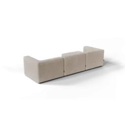 3-Sitzer Chaiselongue, links -TASI- Farbe Beige - Stoff: Pina