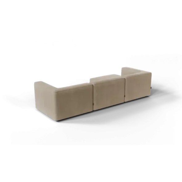 3-Sitzer Chaiselongue, links -TASI- Farbe Beige - Stoff: kvadrat Melange Nap
