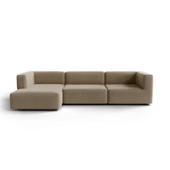 3-Sitzer Chaiselongue, links -TASI- Farbe Beige - Stoff: kvadrat Melange Nap