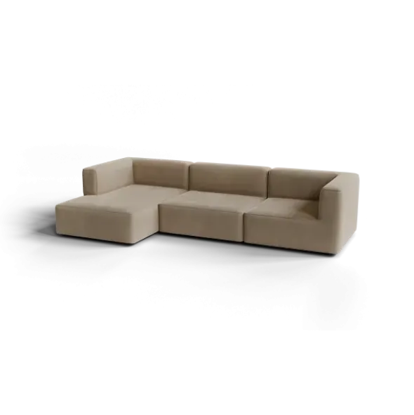 3-Sitzer Chaiselongue, links -TASI- Farbe Beige - Stoff: kvadrat Melange Nap