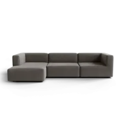 3-Sitzer Chaiselongue, links -TASI- Farbe Shitake - Stoff: kvadrat Melange Nap