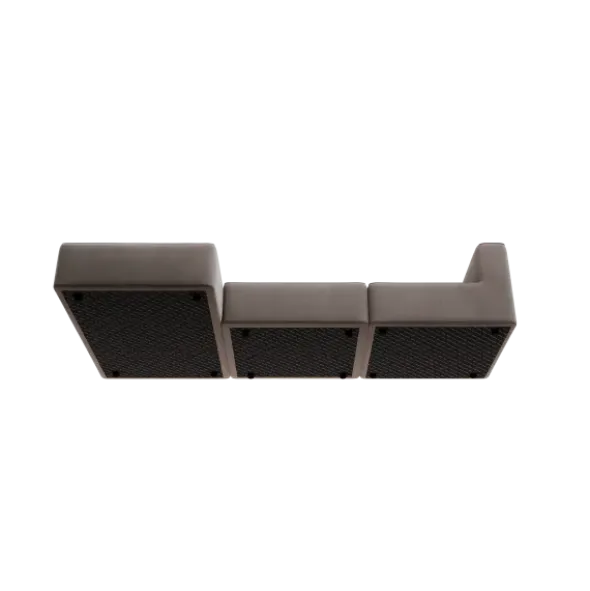 3-Sitzer Chaiselongue, links -TASI- Farbe Shitake - Stoff: kvadrat Melange Nap