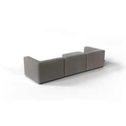 3-Sitzer Chaiselongue, links -TASI- Farbe Shitake - Stoff: kvadrat Melange Nap