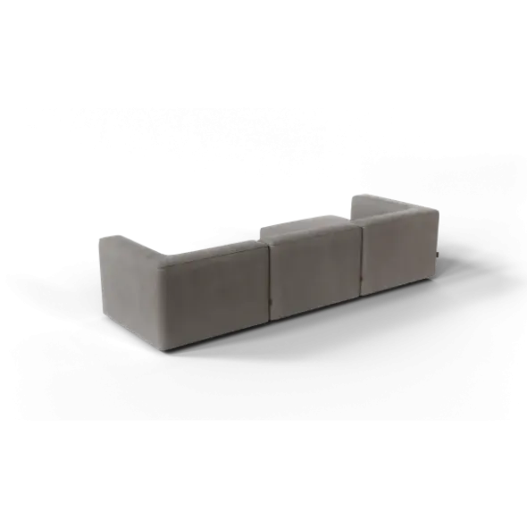 3-Sitzer Chaiselongue, links -TASI- Farbe Shitake - Stoff: kvadrat Melange Nap