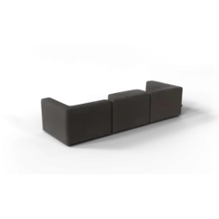 3-Sitzer Chaiselongue, links -TASI- Farbe Taupe - Stoff: Boucla