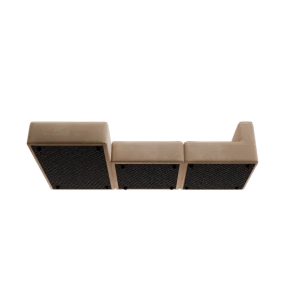 3-Sitzer Chaiselongue, links -TASI- Farbe Shitake - Stoff: kvadrat Moss