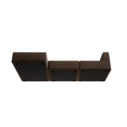 3-Sitzer Chaiselongue, links -TASI- Farbe Espresso - Stoff: kvadrat Moss