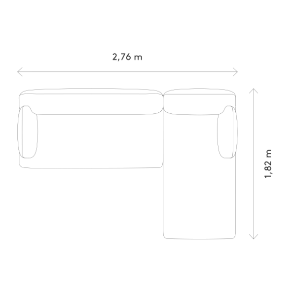2-Sitzer Chaiselongue, rechts -MOCO- Farbe Beige - Stoff: Boucla