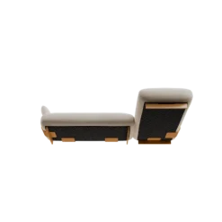 2-Sitzer Chaiselongue, rechts -MOCO- Farbe Beige - Stoff: Boucla