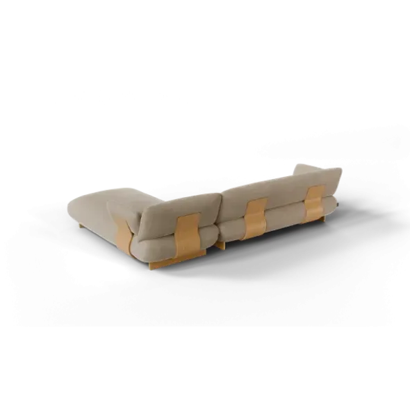 2-Sitzer Chaiselongue, rechts -MOCO- Farbe Beige - Stoff: kvadrat Melange Nap