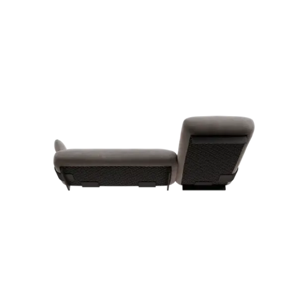 2-Sitzer Chaiselongue, rechts -MOCO- Farbe Zinc - Stoff: Pina