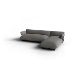 2-Sitzer Chaiselongue, rechts -MOCO- Farbe Zinc - Stoff: Pina