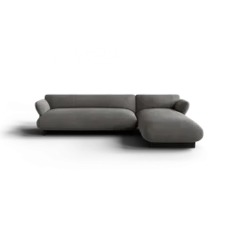 2-Sitzer Chaiselongue, rechts -MOCO- Farbe Zinc - Stoff: Pina