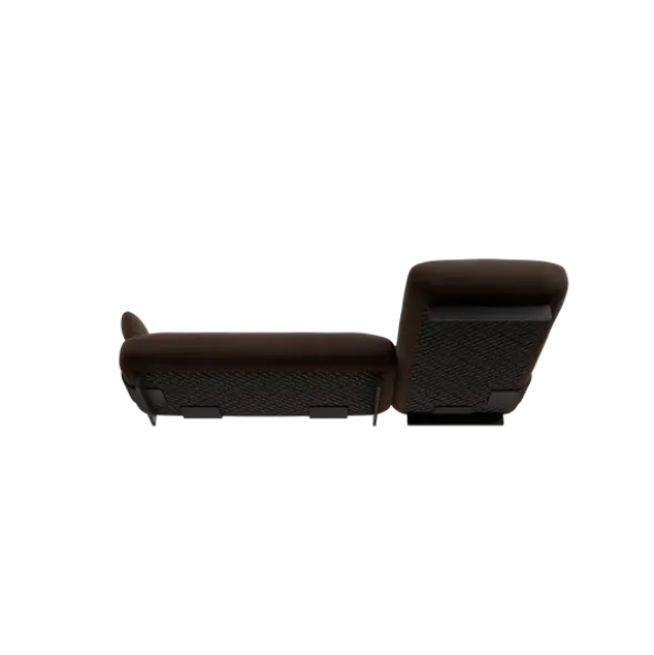2-Sitzer Chaiselongue, rechts -MOCO- Farbe Espresso - Stoff: Pina