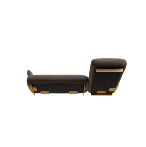 2-Sitzer Chaiselongue, rechts -MOCO- Farbe Shitake - Stoff: Boucla