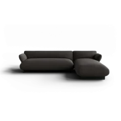 2-Sitzer Chaiselongue, rechts -MOCO- Farbe Taupe - Stoff: Boucla