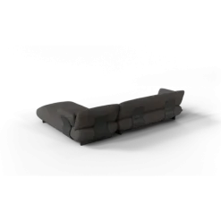 2-Sitzer Chaiselongue, rechts -MOCO- Farbe Taupe - Stoff: Boucla