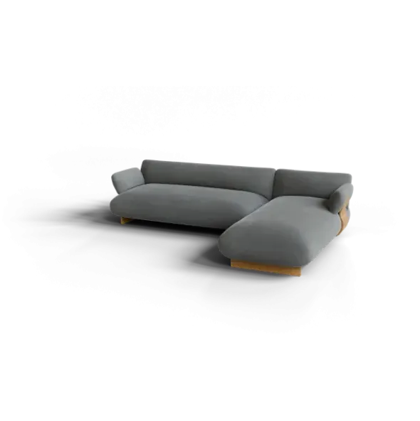 2-Sitzer Chaiselongue, rechts -MOCO- Farbe Desert - Stoff: kvadrat Melange Nap
