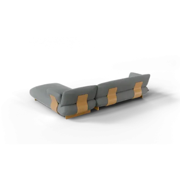 2-Sitzer Chaiselongue, rechts -MOCO- Farbe Desert - Stoff: kvadrat Melange Nap