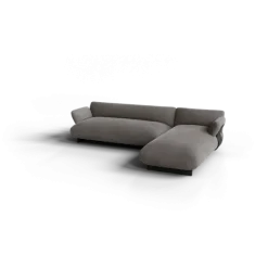 2-Sitzer Chaiselongue, rechts -MOCO- Farbe Shitake - Stoff: kvadrat Melange Nap