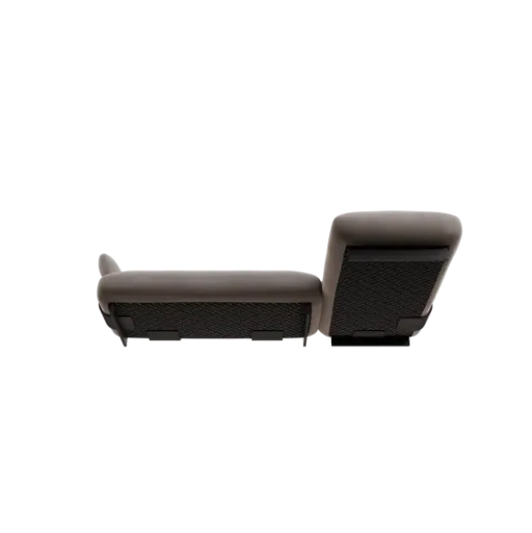 2-Sitzer Chaiselongue, rechts -MOCO- Farbe Shitake - Stoff: kvadrat Melange Nap