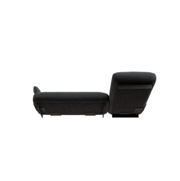 2-Sitzer Chaiselongue, rechts -MOCO- Farbe Coal - Stoff: kvadrat Melange Nap